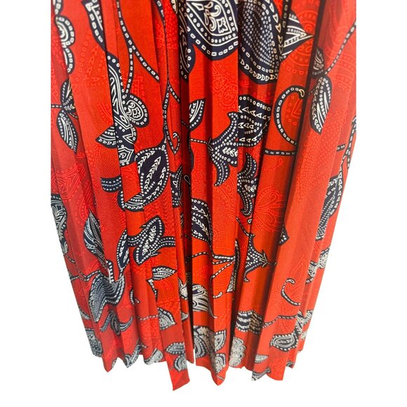 Maggy London 10 Red Paisley Wrap Dress Short Sleeve V-Neck Office Attire - Picture 5 of 10